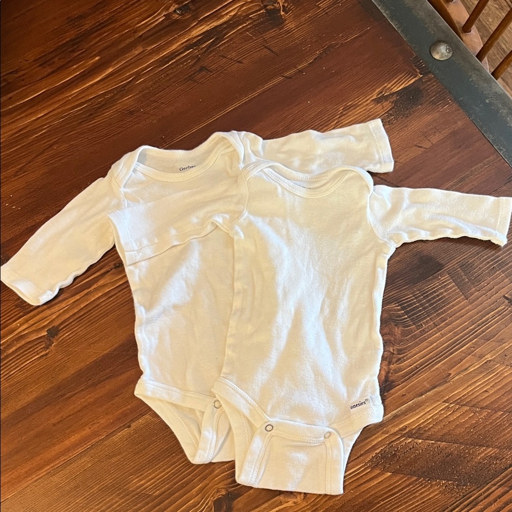Gerber Classic White Baby Bodysuits